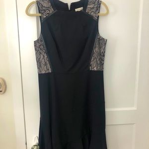 Shoshanna black lace sleeveless cocktail dress